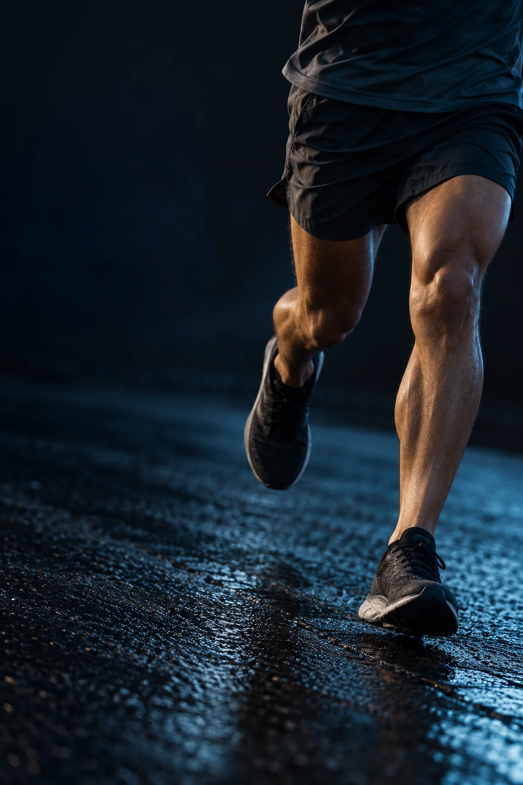 Runner heading down a road