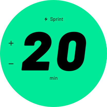 Sprint duration, 20 minutes